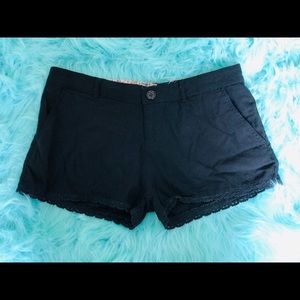 Black Shorts With  Lace Lining